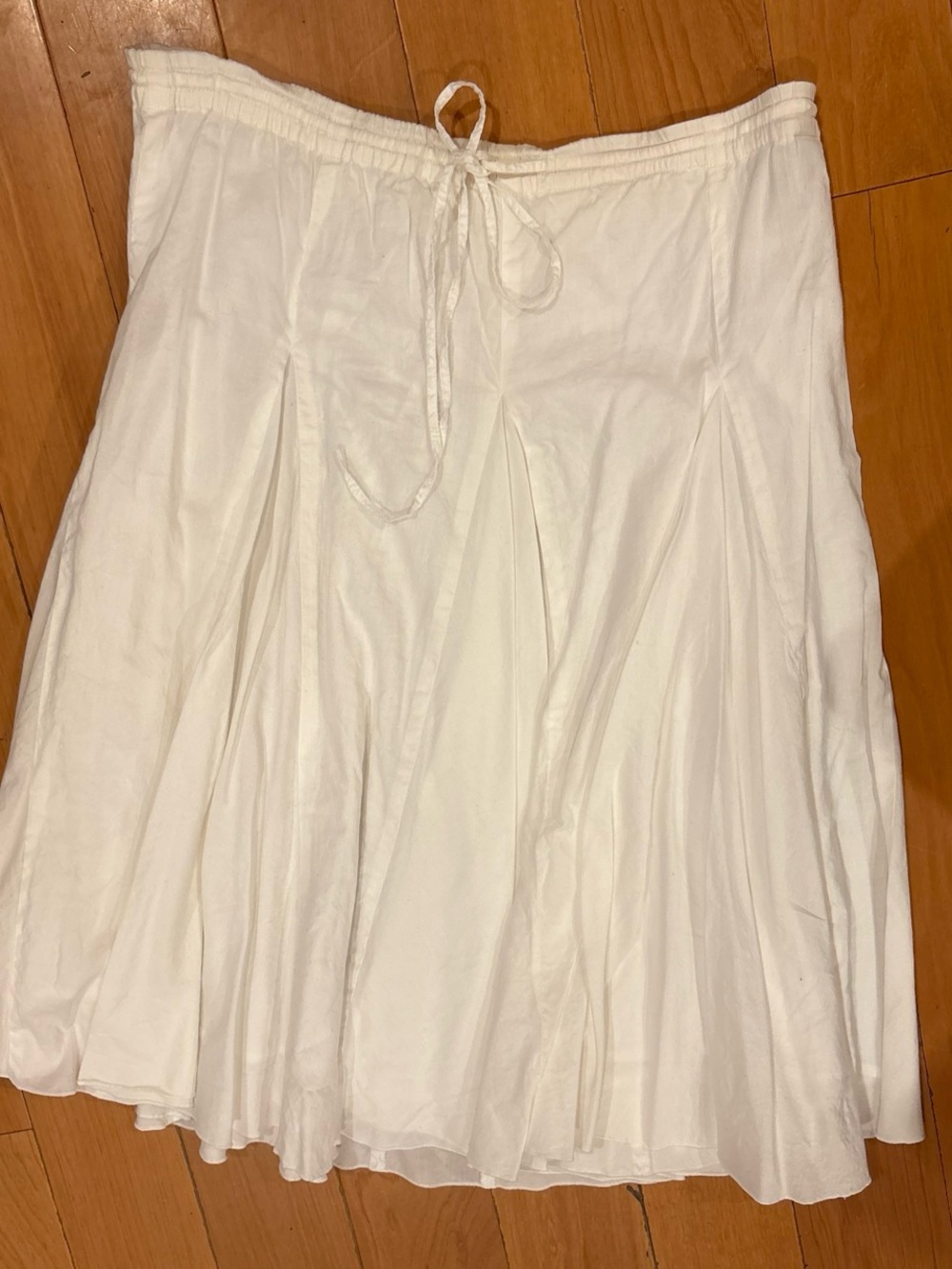 Banana Republic White Circle Skirt with Drawstring Waist
